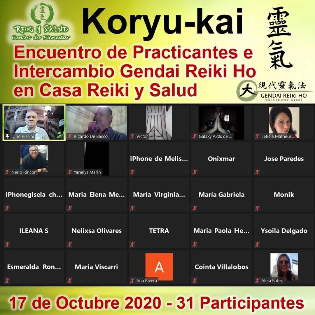 Con mucha alegría, comparto las fotos del último encuentro de practicantes e intercambio (Reiju Kai) de la escuela Gendai Reiki Ho en Casa Reiki Salud, celebrado el pasado sábado 17 de Octubre del 2020 a través del aula virtual. Gracias a todos los que participaron, en tan especial encuentro, buscando expandir nuestra vibración energética y consolidar nuestro vínculo con la energía de Reiki, para sanar. Estos encuentros mensuales están invitados todos aquellos que quieran conectarse con el mundo de la energía para sanar, independientemente de sus escuelas y/o si aún no son practicantes de esta bella práctica.Esta es una tradición desde los inicios de Reiki Ho, donde los practicantes de la Usui Reiki Ryojo Gakkai, se reunían periódicamente, con el objetivo de expandir la vibración energética y consolidar nuestro vínculo con la energía Reiki. Aprovecho la oportunidad para compartir también, que estamos estrenando hoy el canal de Casa Reiki y Salud en Youtube. En este canal, estaremos publicando videos de los encuentros, prácticas de meditación, videos cortos con algunas técnicas y todo lo que nos permita seguir divulgando las prácticas de Casa Reiki y Salud y la escuela Gendai Reiki Ho. El canal lo estrenamos compartiendo el encuentro de practicantes, Koryu Kai, del pasado 17 de Octubre. Te invito a buscar en Youtube, Casa Reiki y Salud, y suscribirte a nuestro canal.🌞 Otra forma más de ampliar el circulo de luz, permitiendo a todo aquel que lo desee, conectarse con los encuentros. Los invito a compartir tus sugerencias para reforzar y hacer crecer el canal y la página web. Gracias gracias gracias a todos los que nos han acompañado en este hermoso camino. Casa Reiki y Salud, una caricia para el alma, ampliando el circulo de luz, promoviendo una vida de salud y felicidad.Un abrazo de luz, Gracias, gracias, gracias, gassho. Námaste, @dinopierini#reiki #reikimaracaibo #reikivenezuela #sanación #salud #reikiusui #gendaireiki #gendaireikiho #usuireiki #usuireikiho #usuireikiryoho #reikigendai #louisehay #mikaousui #reikisalud #totalcoherencia