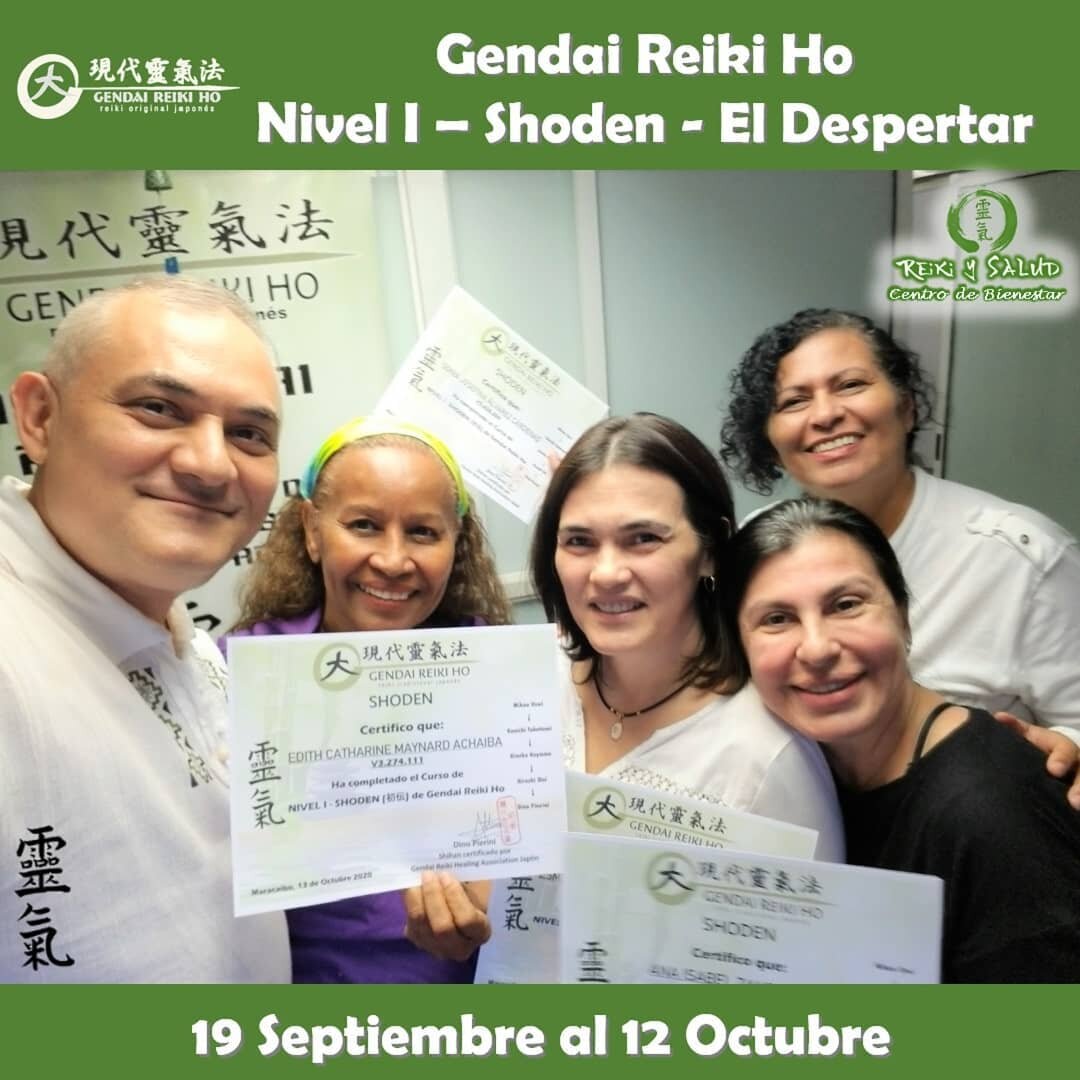 Agradecido y feliz, por el encuentro, experiencia, entrega, energía y sanación compartida en familia, durante el curso de Gendai Reiki Ho Nivel I (Shoden – El Despertar), dictado en el Casa Reiki y Salud, bajo la modalidad semipresencial, iniciado el 19 de Septiembre que para este grupo termino el 12 de Octubre. Fue un nuevo y especial encuentro de almas, que decidimos iniciar este nuevo viaje de despertar, lleno de energía y alegría; confiando en la luz de Reiki. Comparto las fotos del encuentro de iniciación y practica presencial realizado en Casa Reiki y Salud. Hoy agradezco a Edith, Esmeralda, Isabel y Sonia.️Gracias a todos ustedes por el compartir, entrega, alegría y experiencia. Cinco semanas de crecimiento y autodescubrimiento para todos. Un abrazo de luz y gassho.Reiki Ho es una terapia holística natural cuyo objetivo es el restablecimiento del equilibrio y la armonía en nuestro ser, promoviendo la sanación física, mental y emocional.Casa Reiki y Salud, comparte las técnicas de la Gendai Reiki Healing Association de Japón, con el respaldo internacional de la Gendai Reiki Network. Cursos dictados por Dino Pierini (@DinoPierini), Shihan de la escuela Gendai Reiki Ho desde el año 2008 y miembro de la Gendai Reiki Healing Association en Japón.️ Casa Reiki y Salud, una caricia para el alma, ampliando el circulo de luz, promoviendo una vida de salud y felicidad.Gracias, Gracias, Gracias, Námaste, @dinopierini#reiki #reikimaracaibo #reikivenezuela #sanación #salud #metamedicina #bioneuroemocion #bioemocional #reikiusui #gendaireiki #gendaireikiho #shoden #okuden #mikaousui #gendaii #cursosmaracaibo #casagendaireiki #dinopierini #armonía #bienestar #paz #amor