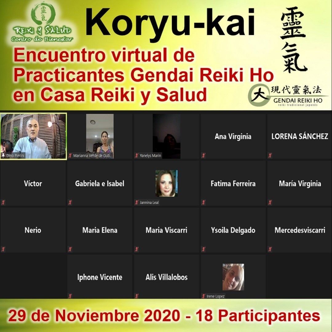 Con mucha alegría, comparto las fotos del último encuentro de practicantes e intercambio (Reiju Kai) de la escuela Gendai Reiki Ho en Casa Reiki Salud, celebrado el pasado domingo 29 de Noviembre del 2020 a través de la sala virtual de Casa Reiki y salud. Gracias a todos los que participaron, en tan especial encuentro, buscando expandir nuestra vibración energética y consolidar nuestro vínculo con la energía de Reiki, para sanar. Estos encuentros mensuales están invitados todos aquellos que quieran conectarse con el mundo de la energía para sanar, independientemente de sus escuelas y/o si aún no son practicantes de esta bella práctica.Esta es una tradición desde los inicios de Reiki Ho, donde los practicantes de la Usui Reiki Ryojo Gakkai, se reunían periódicamente, con el objetivo de expandir la vibración energética y consolidar nuestro vínculo con la energía Reiki. Aprovecho la oportunidad para compartir también, que estos encuentros se están publicando en el canal de Casa Reiki y Salud en Youtube. En este canal, estaremos publicando videos de los encuentros, prácticas de meditación, videos cortos con algunas técnicas y todo lo que nos permita seguir divulgando las prácticas de Casa Reiki y Salud y la escuela Gendai Reiki Ho. Te invito a buscar en Youtube, Casa Reiki y Salud, suscribirte a nuestro canal y contagiarte de la energía de bienestar si no pudiste estar de forma presencial. El próximo será el 20 de Diciembre.🌞 Otra forma más de ampliar el circulo de luz, permitiendo a todo aquel que lo desee, conectarse con los encuentros. Los invito a compartir tus sugerencias para reforzar y hacer crecer el canal y la página web. Gracias gracias gracias a todos los que nos han acompañado en este hermoso camino. Casa Reiki y Salud, una caricia para el alma, ampliando el circulo de luz, promoviendo una vida de salud y felicidad.Un abrazo de luz, Gracias, gracias, gracias, gassho. Námaste, @dinopierini#reiki #reikimaracaibo #reikivenezuela #sanación #salud #reikiusui #gendaireiki #gendaireikiho #usuireiki #usuireikiho #usuireikiryoho #reikigendai #mikaousui #reikisalud #totalcoherencia #koryukai #encuentrosreiki