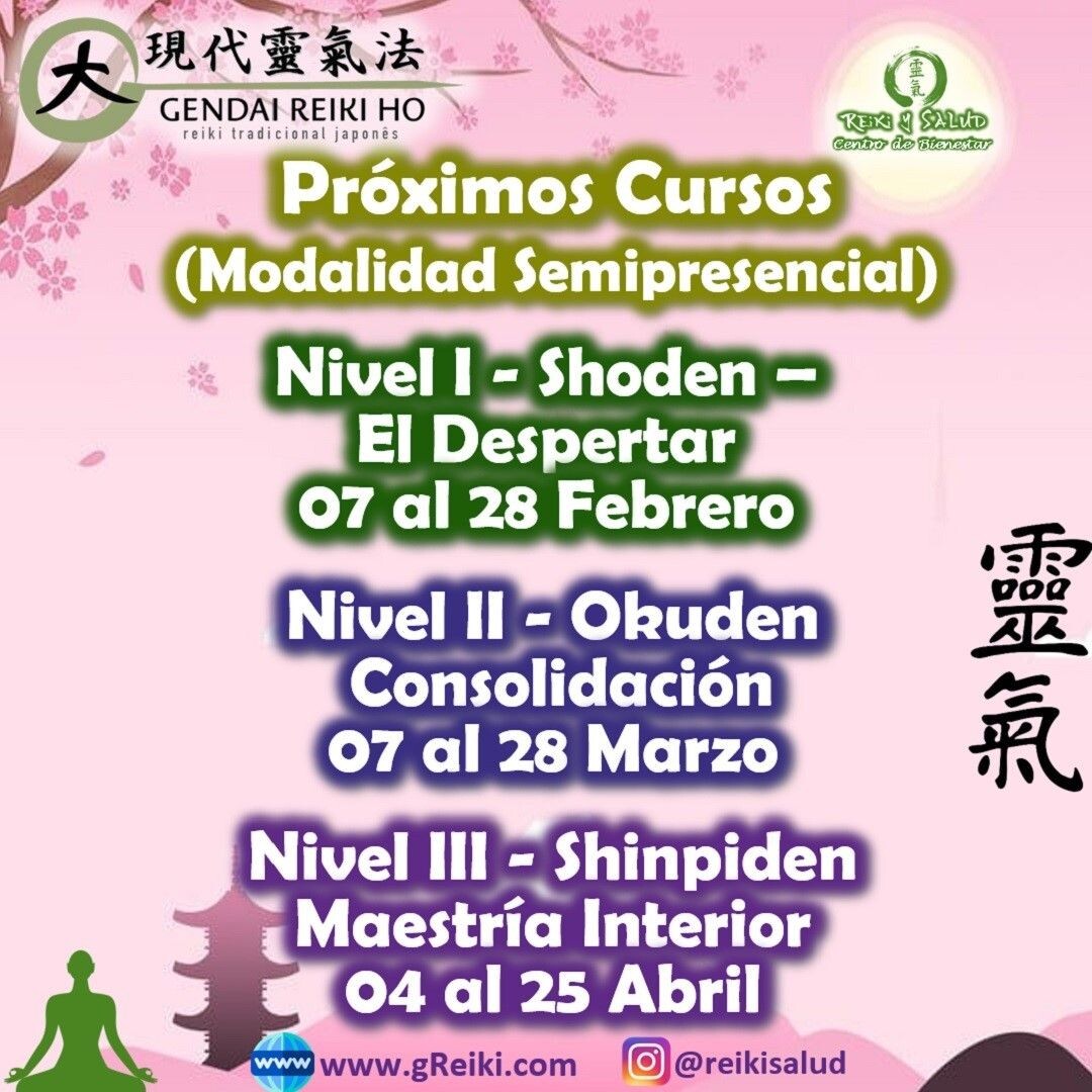 Con alegría quiero invitarlos a iniciar el año 2021, empoderándose de tu energía de salud y promover tu bienestar, aprendiendo Usui Reiki Ryoho, con la escuela tradicional japonesa Gendai Reiki Ho, en Casa Reiki y Salud, ampliando el círculo de luz, dando a conocer esta fórmula para vivir una vida de salud y felicidad. El próximo 07 de Febrero 2021, en la modalidad SEMIPRESENCIAL, se inicia un nuevo ciclo que te llevará a la Maestría Interior o Maestro Docente de esta hermosa practica.🌞Cada Curso tiene el mismo formato, cinco encuentros, cuatro de forma virtual vía ZOOM y uno presencial en la ciudad de Maracaibo para la iniciación/sintonización y práctica/consultoría, que puede ser individual.🌞 Reiki Ho es una terapia holística natural cuyo objetivo es el restablecimiento del equilibrio y la armonía en nuestro ser, promoviendo la sanación física, mental y emocional. Será una jornada vivencial, donde revitalizaremos nuestra capacidad de sanación, aprenderemos las prácticas de meditación/autopurificación; canalizar conscientemente energía sanadora de forma presencial y a la distancia, canalizar energía sanadora a animales, plantas, lugares y cosas e integrar las prácticas en nuestro día a día.Casa Reiki y Salud, comparte las técnicas de la Gendai Reiki Healing Association de Japón, con el respaldo internacional de la Gendai Reiki Network. Cursos dictados por Dino Pierini (@DinoPierini), Shihan de la escuela Gendai Reiki Ho desde el año 2008 y miembro de la Gendai Reiki Healing Association en Japón.Los cursos incluyen certificado impreso con RESPALDO INTERNACIONAL y material de soporte en formato digital. Si estas interesado, te invito a registrarte en la página de Casa Reiki y Salud o utilizando el enlace del perfil: www.gReiki.com/REGISTRO.Gracias, Gracias, Gracias, un abrazo de luz, Namaste, @DinoPierini#cursosmaracaibo #talleresmaracaibo #reiki #reikimaracaibo #reikivenezuela #gendaireikiho #shoden #reikiusui #reikisalud #reikizulia