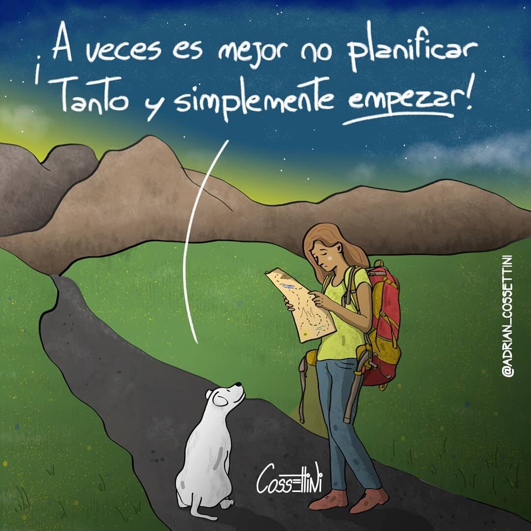 Quizás tengamos que animarnos a dar ese primer paso, aún cuando ni veamos el camino completo. Quizás debamos confiar que el resto irá apareciendo a medida que avancemos.A veces, es mejor no planificar tanto y simplemente EMPEZAR.️ Feliz viaje de autodescubrimiento y despertar.Gracias, Gracias, gracias a @adrian_cossettini por sus espectaculares publicaciones y reflexiones; y ustedes por acompañarme cada día, reciban feliz año, Námaste, @dinopierini#reikisalud#empezar#primerpaso#miedos#inicio#anitaysuperrosabio episodio 22#ilustración