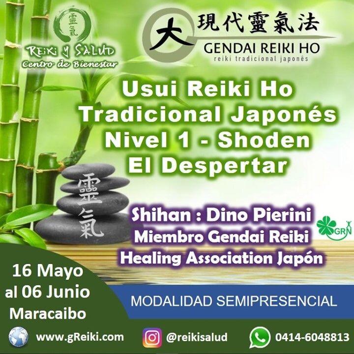 ¿Quieres promover tu salud y bienestar?🌞Te invito a despertar tu capacidad y energía de salud y bienestar, aprendiendo Usui Reiki Ryoho, con la escuela tradicional japonesa Gendai Reiki Ho, en Casa Reiki y Salud, ampliando el círculo de luz, dando a conocer esta fórmula para vivir una vida de salud y felicidad. El próximo 16 de Mayo 2021, en la modalidad SEMIPRESENCIAL, comenzaremos el Curso de Reiki Ryoho Nivel Shoden (Nivel I - El despertar). Serán cinco encuentros, cuatro de forma virtual vía ZOOM y uno presencial en la ciudad de Maracaibo para la iniciación/sintonización y práctica/consultoría.🌞 Reiki Ho es una terapia holística natural cuyo objetivo es el restablecimiento del equilibrio y la armonía en nuestro ser, promoviendo la sanación física, mental y emocional. Será una jornada vivencial, donde revitalizaremos nuestra capacidad de sanación, aprenderemos las prácticas de meditación/autopurificación; canalizar conscientemente energía sanadora de forma presencial y a la distancia, canalizar energía sanadora a animales, plantas, lugares y cosas e integrar las prácticas en nuestro día a día.Casa Reiki y Salud, comparte las técnicas de la Gendai Reiki Healing Association de Japón, con el respaldo internacional de la Gendai Reiki Network. Cursos dictados por Dino Pierini (@DinoPierini), Shihan de la escuela Gendai Reiki Ho desde el 2008 y miembro de la Gendai Reiki Healing Association en Japón.Condiciones del Curso:Cuatro Clases vía Zoom Domingos 3pm a 6:30 pm, grabadas y compartidas por una semana. (14 Horas)Iniciación/sintonización/practica presencial personalizada, manteniendo el protocolo de bioseguridad. (3 horas)Inversión: 55 US (Incluye manuales Impresos)El curso incluye certificado impreso con RESPALDO INTERNACIONAL y manuales impresos oficiales de Japón. Si estas interesado, te invito a registrarte en la página de Casa Reiki y Salud o utilizando el enlace del perfil: www.gReiki.com/REGISTRO.Gracias, Gracias, Gracias, un abrazo de luz, Namaste, @DinoPierini#cursosmaracaibo #talleresmaracaibo #reiki #reikimaracaibo #reikivenezuela #gendaireikiho #shoden #reikiusui #paz #gratitud #reikisalud #reikizulia