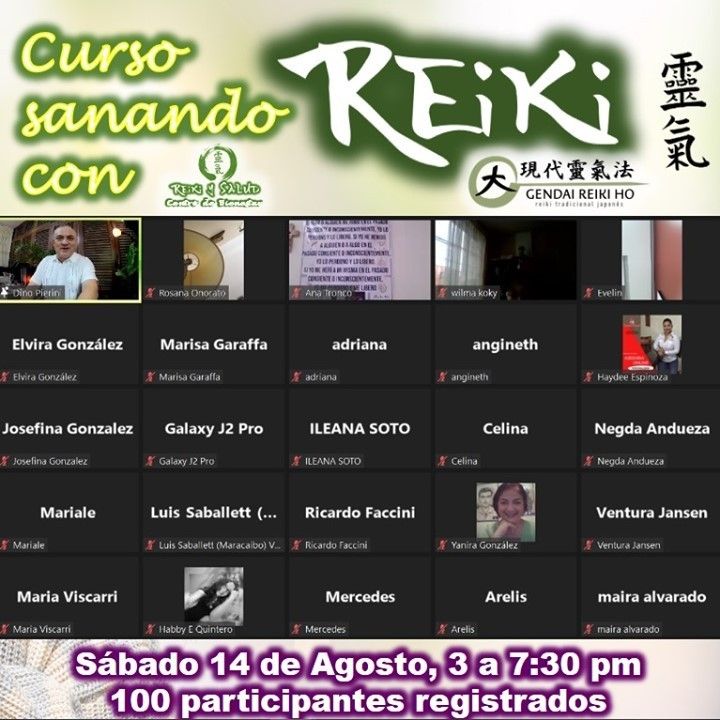 Agradecido y feliz, por el encuentro, experiencia, entrega, energía y sanación compartida en familia el pasado Sábado 14 de Agosto en el curso “Sanando con Reiki”, dictado en en la sala virtual de Casa Reiki (@reikisalud).Agradeciendo y celebrando los 156 años del nacimiento de Mikao Usui y los 99 años de Reiki Ho.Fue un nuevo y especial encuentro de almas. 100 participantes registrados decidieron iniciar este nuevo viaje de despertar, lleno de energía y alegría; confiando en la luz de Reiki.🌞Compartimos la esencia del Usui Reiki Ryoho, en el curso"Sanando con Reiki". Este curso es un compendio del curso 1er Nivel, de la escuela Gendai Reiki Ho, que estuvo enfocado en transmitir la esencia de Reiki Ho y el conocimiento de las prácticas de meditación y armonización, orientadas a alcanzar nuestro bienestar.Gracias a las 100 almas, que se registraron para participar. Un abrazo de luz y gassho. Una experiencia que seguro repetiré en el futuro.Reiki Ho es una terapia holística natural cuyo objetivo es el restablecimiento del equilibrio y la armonía en nuestro ser, promoviendo la sanación física, mental y emocional.Para todos aquellos cuyo propósito del 2021 incluye empoderarse de la energía de salud y bienestar, y deseen iniciar este viaje de aprendizaje y despertar, los invitamos a contactarnos o registrarse en el próximo Curso Gendai Reiki Ho, Nivel Shoden (Nivel I – El despertar) que se iniciará el 29 de Agostodel 2021. Visita nuestra página www.gReiki.com/Registro o utilizando el enlace de nuestro perfil.Casa Reiki y Salud, comparte las técnicas de la Gendai Reiki Healing Association de Japón, con el respaldo internacional de la Gendai Reiki Network. Cursos dictados por Dino Pierini (@DinoPierini), Shihan de la escuela Gendai Reiki Ho desde el año 2008 y miembro de la Gendai Reiki Healing Association en Japón.Gracias, Gracias, Gracias, Námaste, @DinoPierini#cursosmaracaibo #talleresmaracaibo #reiki #reikimaracaibo #reikivenezuela #gendaireikiho #shoden #reikiusui #gratitud #reikisalud #reikizulia