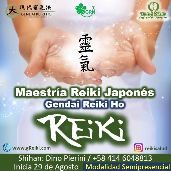 AUN ESTAS A TIEMPO. Con alegría quiero invitarte a que en este año 2021, te empoderes de tu energía de salud y promover así tu bienestar, aprendiendo Usui Reiki Ryoho, con la escuela tradicional japonesa Gendai Reiki Ho, en Casa Reiki y Salud. Maestría y cursos se dictan en forma continua, en la modalidad SEMIPRESENCIAL, Maracaibo/Venezuela.😀El 29 de Agosto se inicia un nuevo ciclo formal del programa de formación con el sistema japonés, que te llevará a la MAESTRÍA Interior o Maestría Docente de esta hermosa practica, con el aval internacional de la Gendai Reiki Network en Japón.🌞Cada Curso tiene el mismo formato, cinco encuentros, cuatro de forma virtual vía ZOOM y uno presencial en la ciudad de Maracaibo para la iniciación/sintonización y práctica/consultoría, que puede ser individual.🌞 Reiki Ho es una terapia holística natural cuyo objetivo es el restablecimiento del equilibrio y la armonía en nuestro ser, promoviendo la sanación física, mental y emocional. Son jornadas vivenciales, donde revitalizaremos nuestra capacidad de sanación, aprenderemos las prácticas de meditación/autopurificación; y canalizar conscientemente energía sanadora de forma presencial y a la distancia, integrando las practicas en nuestro día a día.Casa Reiki y Salud, comparte las técnicas de la Gendai Reiki Healing Association de Japón, con el respaldo internacional de la Gendai Reiki Network. Cursos dictados por Dino Pierini (@DinoPierini), Shihan de la escuela Gendai Reiki Ho desde el año 2008 y miembro de la Gendai Reiki Healing Association en Japón.Los cursos incluyen certificado y manuales IMPRESOS con RESPALDO INTERNACIONAL. Si estas interesado, te invito a contactarme al +58 414 6048813 o utilizando el enlace del perfil: www.gReiki.com/REGISTRO.Gracias, Gracias, Gracias, un abrazo de luz, Namaste, @DinoPierini🌐 www.gReiki.com#cursosmaracaibo #talleresmaracaibo #reiki #reikimaracaibo #reikivenezuela #gendaireikiho #shoden #reikisalud #reikizulia