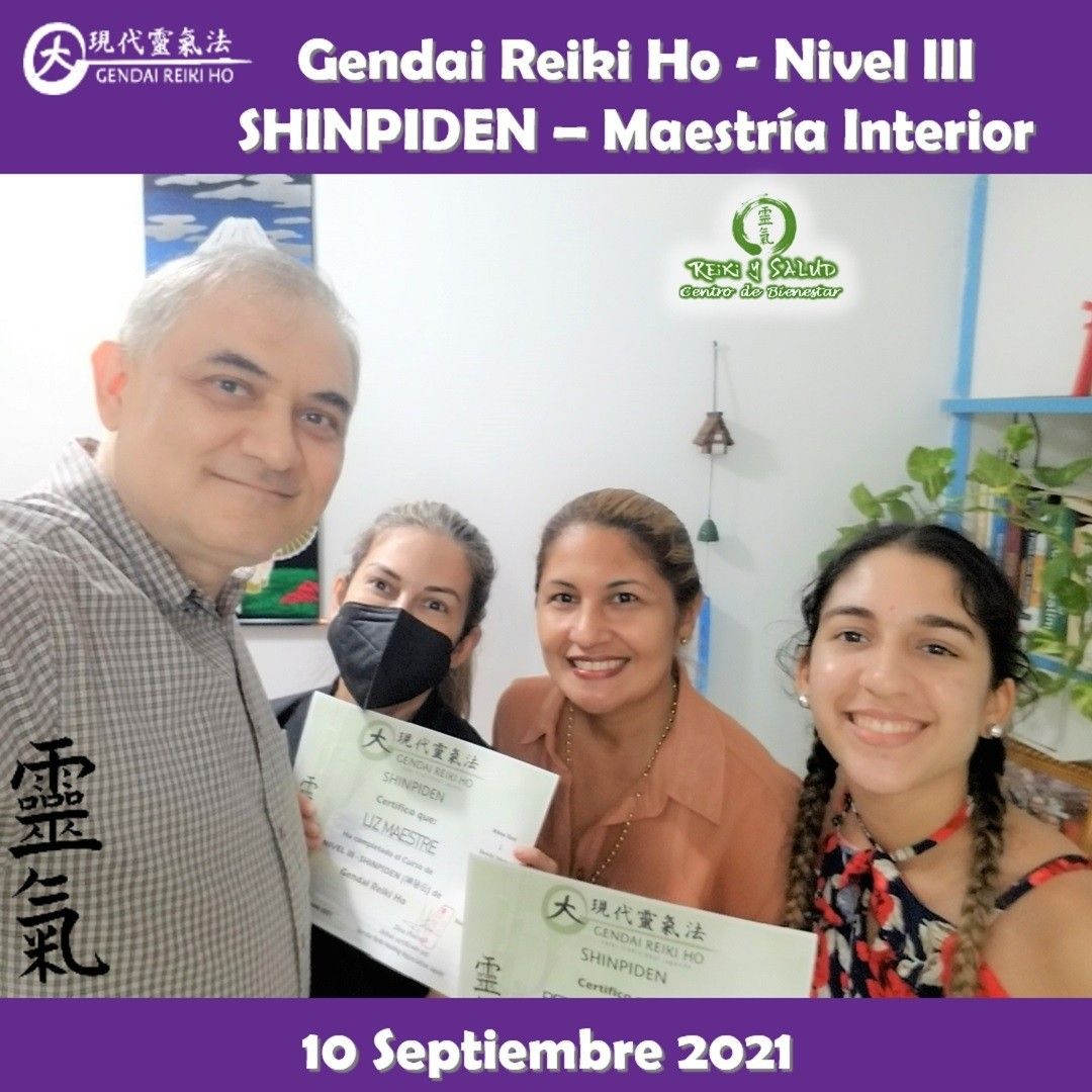 Agradecido y feliz, por el encuentro, experiencia, entrega, energía y sanación compartida en familia, durante el curso de Gendai Reiki Ho Nivel III (Shinpiden – Maestría Interior), dictado en Casa Reiki y Salud, iniciado el 18 de Julio, que para Bettzimar Alejos y Liz Maestre, terminó el 10 de Septiembre 2021, acompañados también por la maestra María Engracia Porras. Fue un nuevo y especial encuentro de almas, que decidimos continuar este nuevo viaje de despertar, lleno de energía y alegría; confiando en la luz de Reiki.Una Maestría Interior implica que comprendemos y que hemos desarrollado un buen dominio de nuestras facultades creativas, tomando responsabilidad sobre nuestras debilidades, reforzando la búsqueda y desarrollo consciente de nuestra misión de vida; y practicando con compromiso las técnica de Reiki Ho, para expandir nuestra consciencia, fortaleciendo nuestra conexión con nuestra esencia, purificando continuamente nuestro ser, de manera de vivir una vida en abundancia, vitalidad, salud y serenidad. Comparto las fotos del encuentro de iniciación/sintonización y práctica realizado en Casa Reiki y Salud, gracias gracias gracias️Gracias a todos ustedes por el compartir, entrega, alegría y experiencia, durante estas semanas de crecimiento y autodescubrimiento para todos. Un abrazo de luz y gasshoCasa Reiki y Salud, comparte las técnicas de la Gendai Reiki Healing Association de Japón, con el respaldo internacional de la Gendai Reiki Network. Cursos dictados por Dino Pierini (@DinoPierini), Shihan de la escuela Gendai Reiki Ho desde el año 2008 y miembro de la Gendai Reiki Healing Association en Japón️ Casa Reiki y Salud, una caricia para el alma, ampliando el circulo de luz, promoviendo una vida de salud y felicidadGracias, Gracias, Gracias, Gassho, @dinopierini#reiki #reikimaracaibo #reikivenezuela #sanación #reikiusui #gendaireikiho #usuireiki #usuireikiho #reikigendai #mikaousui #reikisalud #koryukai #encuentrosreiki