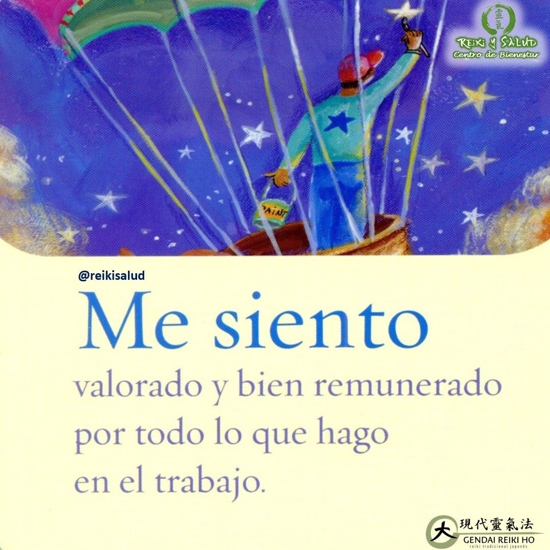 Me siento valorado y bien remunerado por todo lo que hago en el trabajo, Louise Hay.Cuando una afirmación nos mueve emocionalmente, debemos incorporarla en nuestras meditaciones, para proyectar esa energía al universo y nuestro insconciente.Esta bella afirmación de Louise Hay, esta alineada completamente con los principios de vida de Reiki Ho. A continuación compartimos los cinco principios, basados en los en los Gokai originales de Mikao Usui Sensei:.Solo por hoy️Soy alegre y jovial️Confío en mi futuro.️Vivo agradecido️Soy amable️Llevo acabo mi trabajo y misión correctamentePractica y vive bajos cinco principios de Reiki. Como decía Mikao Usui, los principios son el secreto de la felicidad y la medicina espiritual para todas las enfermedades.La escuela Gendai Reiki Ho, comparte las técnicas de la Usui Reiki Ryoho Gakkai, documentadas por Hiroshi Doi, miembro de la asociación que fundo Mikao Usui en 1922 y fundador de la Gendai Reiki Ho en Japón. Cursos dictados por Dino Pierini, Shihan de la Gendai Reiki Ho desde el año 2008 y miembro activo de la Gendai Reiki Network en Japón.Gracias, gracias, gracias, que la luz de Reiki, nos acompañe siempre, Namaste, @DinoPierini#espiritualidad #amor #vida #love #gratitud #consciencia #bienestar #reiki #mikaousui #abundancia #despertar #ikigai #reiki, #sanación, #reikiusui, #gendaireiki, #gendaireikiho #usuireikiho #reikivenezuela #reikizulia #reikimaracaibo