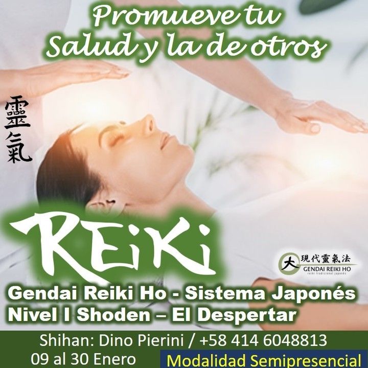 ¿Quieres promover tu salud y bienestar?Con alegría quiero invitarte a iniciar el año 2022, empoderándote de tu energía de salud y promover tu bienestar, aprendiendo Usui Reiki Ryoho, con la escuela tradicional japonesa Gendai Reiki Ho, en Casa Reiki y Salud, dando a conocer esta fórmula para vivir una vida de salud y felicidad. El próximo 09 de Enero 2022, en la modalidad SEMIPRESENCIAL, comenzaremos el Curso de Reiki Ryoho Nivel Shoden (Nivel I - El despertar). Serán cinco encuentros, cuatro de forma virtual vía ZOOM y uno presencial en la ciudad de Maracaibo para la iniciación/sintonización y práctica/consultoría.🌞 Reiki Ho es una terapia holística natural cuyo objetivo es el restablecimiento del equilibrio y la armonía en nuestro ser, promoviendo la sanación física, mental y emocional. Será una jornada vivencial, donde revitalizaremos nuestra capacidad de sanación, aprenderemos las prácticas de meditación/autopurificación; canalizar conscientemente energía sanadora de forma presencial y a la distancia, canalizar energía sanadora a animales, plantas, lugares y cosas e integrar las prácticas en nuestro día a día.Casa Reiki y Salud, comparte las técnicas de la Gendai Reiki Healing Association de Japón, con el respaldo internacional de la Gendai Reiki Network. Cursos dictados por Dino Pierini (@DinoPierini), Shihan de la escuela Gendai Reiki Ho desde el 2008 y miembro de la Gendai Reiki Healing Association en Japón.Condiciones del Curso (Mínimo 18 Horas de formación)Cuatro Clases vía Zoom Domingos 3pm a 6:30 pm, grabadas y compartidas por una semana. (16 Horas)Iniciación/sintonización/practica presencial personalizada, manteniendo el protocolo de bioseguridad. (3 horas)El curso tiene una inversión de 60 US, El curso incluye certificado y manuales impresos con RESPALDO INTERNACIONAL de Japón. Si estas interesado, te invito a registrarte en la página www.gReiki.com en la sección de Calendario de Cursos y Eventos.Gracias, Gracias, Gracias, un abrazo de luz, Namaste, @DinoPierini#cursosmaracaibo #talleresmaracaibo #reiki #reikimaracaibo #reikivenezuela #gendaireikiho #shoden #reikiusui #paz #gratitud #reikisalud #reikizulia