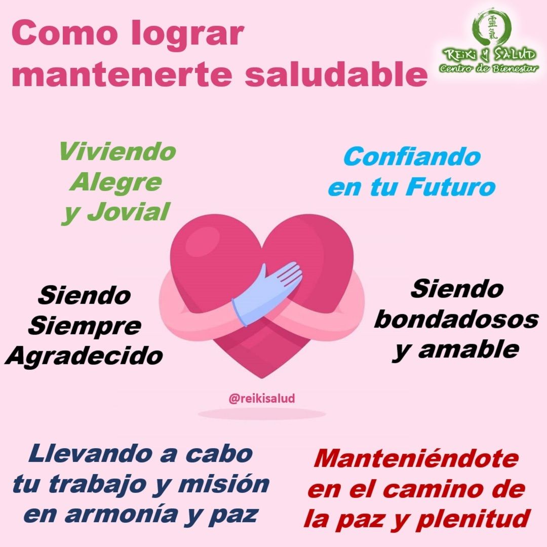 Como lograr mantenerte saludable. Viviendo Alegre y Jovial Confiando en tu Futuro Siendo Siempre Agradecido Siendo bondadosos y amable Llevando a cabo tu trabajo y misión en armonía y paz Manteniéndote en el camino de la paz y plenitud¿Cuáles se te hacen mas fácil?¿En cuales debes trabajar y reforzar mas?️ Feliz viaje de auto descubrimiento y despertar.Con toda la certeza que, si lo CREES, lo CREAS, compartimos desde Casa Reiki y Salud, un abrazo de luz, con la confianza de que Dios está con nosotros y somos uno con la conciencia universal.Casa Reiki y Salud, una caricia para el alma, ampliando el circulo de luz, promoviendo una vida de felicidad y bienestar.Gracias, gracias, gracias, Namaste, @dinopierini️ Comparte esta publicación con quien te vino a la mente cuando la leíste., Gracias, gracias gracias🌐 Página WEB: www.gReiki.com#despertar #reikimaracaibo #reikizulia #reikivenezuela #reikisalud #totalcoherencia #reikisalud #smile #bienestar #reiki