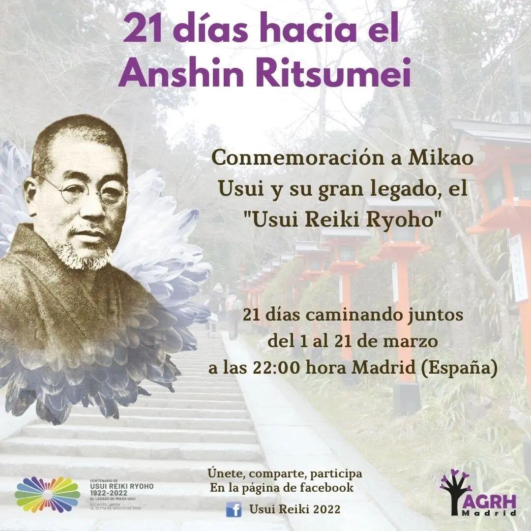 Hace exactamente 100 años, Mikao Usui se embarcó en una aventura en el Monte Kurama que le podría haber costado la vida. Sin embargo, después de 21 días de meditación y ayuno alcanzó el anhelado estado de Anshin Ritsumei y conectó con esa energía universal llamada Reiki. Maravillado por sus beneficios creó un sistema llamado Usui Reiki Ryoho y fundó la Usui Reiki Ryoho Gakkai para poder transmitirlo.Este sistema se expandió por todo el mundo y después de 100 años queremos celebrarlo recorriendo esos 21 días con maestros y maestras de Reiki de todo el mundo, con practicantes de Reiki y amantes de Mikao Usui y de su sistema. Por eso, entre los día 1 y 21 de marzo a las 22.00 hora española haremos una conexión en la página de Facebook Usui Reiki 2022 para honrar su memoria.¡Ven a disfrutar de este maravilloso camino!#reiki #mikaousui #usui #usuisensei #usuireiki #usuireikiryoho #usuireikimaster #reikimaster #reikienergy #reikihealing #Centenario #usuireiki2022