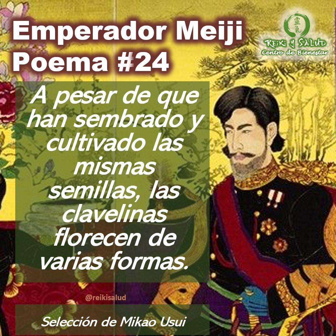 Compañeros de viaje, un gran abrazo de luz. Felicitaciones a todos los practicantes de Reiki este día, en los 100 Años de Reiki y los 157 años del nacimiento del sensei Mikao Usui. Esta semana estaremos compartiendo el poema No 24, del emperador Meiji, que sensei Mikao Usui incorporo al sistema Usui Reiki Ryoho.Es importante mencionar que la traducción en Español es una interpretación desde el idioma original (Japonés), lo que dificulta mantener las reglas gramaticales y pausas del idioma original.Que lo disfruten:𝑱𝒂𝒑𝒐𝒏é𝒔:色々に　咲きかはりけりおなじ種　まきて育てし　撫子の花IroironiSakikawari keri onaji taneMakite sodatesi nadeshiko no hana𝑬𝒔𝒑𝒂ñ𝒐𝒍:A pesar de que han sembrado y cultivado las mismas semillas, las clavelinas florecen de varias formas.𝑼𝒏𝒂 𝑰𝒏𝒕𝒆𝒓𝒑𝒓𝒆𝒕𝒂𝒄𝒊ó𝒏:Se sembraron en el mismo lugar las mismas semillas de clavelinas, se regó y abonó la tierra de la misma manera, sin embargo, a pesar de esto florecieron de diferentes colores y tamaños. De tal modo, incluso mirando una sola flor, se puede percibir la individualidad de cada una. Los seres humanos pueden absorber diversas cosas por su propia elección y utilizarlas para su propio crecimiento.Te invitamos a leerlo, leer la interpretación propuesta y sacar ademas tus propias reflexiones o interpretación.Una bella reflexión que los invito hacer desde la paz.️ Feliz viaje de auto descubrimiento y despertarSi te gusta la publicación Compártela, Etiqueta a Otros, Gracias, gracias gracias⁣Casa Reiki y Salud, una caricia para el alma, ampliando el circulo de luz, promoviendo una vida de salud y felicidad.Gracias, gracias, gracias, Námaste, @dinopieriniSi te interesa leer otros poemas te invito a visitar🌐 WEB: www.gReiki.com#gratitud #consciencia #inspiracion reikimaracaibo #reikizulia #reikivenezuela #reikisalud #emperadormeiji #poemasreiki #poemasmeiji #poemasemperadormeiji