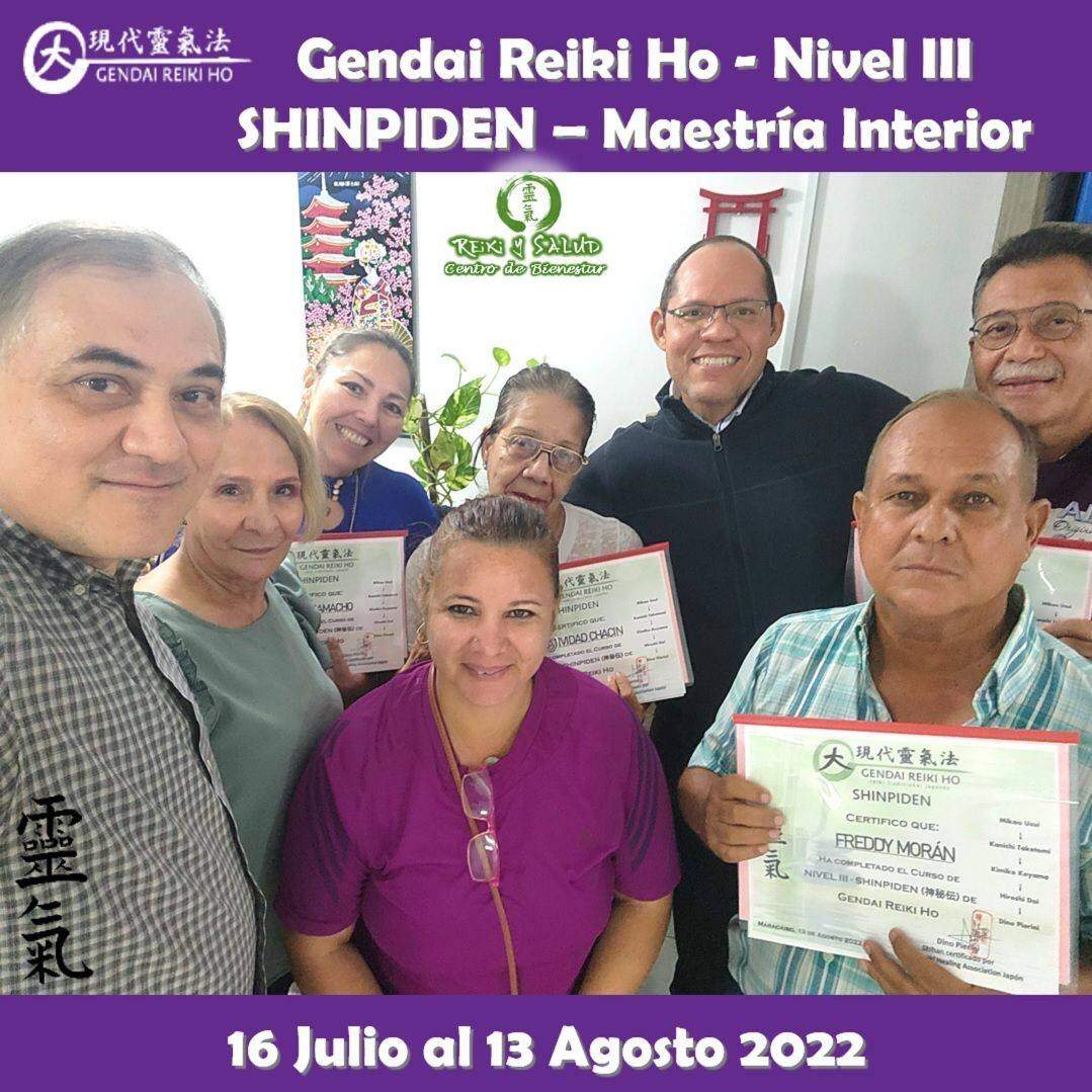 Agradecido y feliz, por el encuentro, experiencia, entrega, energía y sanación compartida en familia, durante el curso de Gendai Reiki Ho Nivel III (Shinpiden – Maestría Interior), dictado en el Casa Reiki y Salud, iniciado el 16 de Julio que para Pavis Camacho, Edgar Lugo, Natividad Chacin, Freddy Morán y Gisela Chavez terminó el 13 de Agosto 2022, acompañados además por Darwin Rodríguez y Jannina Leal. Fue un nuevo y especial encuentro de almas, que decidimos continuar este nuevo viaje de despertar, lleno de energía y alegría; confiando en la luz de Reiki.Una Maestría Interior implica que comprendemos y que hemos desarrollado un buen dominio de nuestras facultades creativas, tomando responsabilidad sobre nuestras debilidades, reforzando la búsqueda y desarrollo consciente de nuestra misión de vida; y practicando con compromiso las técnica de Reiki Ho, para expandir nuestra consciencia, fortaleciendo nuestra conexión con nuestra esencia, purificando continuamente nuestro ser, de manera de vivir una vida en abundancia, vitalidad, salud y serenidad. Comparto las fotos del encuentro de iniciación/sintonización y práctica realizado en Casa Reiki y Salud, gracias gracias gracias️Gracias a todos ustedes por el compartir, entrega, alegría y experiencia, durante estas semanas de crecimiento y autodescubrimiento para todos. Un abrazo de luz y gasshoCasa Reiki y Salud, comparte las técnicas de la Gendai Reiki Healing Association de Japón, con el respaldo internacional de la Gendai Reiki Network. Cursos dictados por Dino Pierini (@DinoPierini), Shihan de la escuela Gendai Reiki Ho desde el año 2008 y miembro de la Gendai Reiki Healing Association en JapónAún estas a tiempo de incorporarte al último ciclo del 2022. Te invito a empoderándote de tu energía de salud y promover tu bienestar y alcanzar la paz y plenitud.️ Casa Reiki y Salud, una caricia para el alma, ampliando el circulo de luz, promoviendo una vida de salud y felicidadGracias, Gracias, Gracias, Gassho, @dinopierini#cursosmaracaibo #reiki #reikimaracaibo #reikivenezuela #gendaireikiho #shoden #reikiusui #paz #gratitud #reikisalud #shinpiden