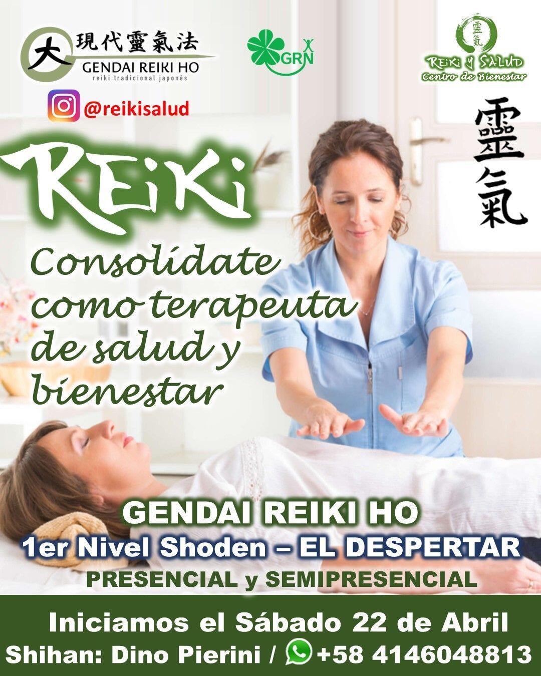 ️️ ¿Quieres consolidarte como terapeuta de salud y bienestar?️️ ¿Quieres aprender a reconectarte con tu poder de sanar?️️ ¿Quieres aprender a cuidar tu energía vital? Esta es una oportunidad que puedes regalarte y vivir esta poderosa experiencia de Auto conocimiento, reconexión y descubrimiento del poder de autosanar, utilizando técnicas japonesas, para armonizarte y promover tu Bien-Estar Integral.🌞Te invito a iniciar un viaje de Auto descubrimiento, aprendiendo las técnicas japonesas de la GENDAI REIKI HO, ampliando el círculo de luz, dando a conocer esta fórmula para vivir una vida de salud y felicidad. El próximo 22 de Abril 2023, en la modalidad PRESENCIAL. SEMIPRESENCIAL y VIRTUAL, puedes iniciar este este camino de sanación y despertar, durante el Curso de Gendai Reiki Ho Nivel Shoden (1er Nivel – El despertar) Serán cinco jornadas vivenciales, donde revitalizaremos nuestra capacidad de sanación, aprenderemos las prácticas de meditación/autopurificación y encontrar la paz; canalizar conscientemente energía sanadora de forma presencial y a la distancia, canalizar energía sanadora a animales, plantas, lugares y cosas e integrar las prácticas en nuestro día a día.Casa Reiki y Salud, comparte las técnicas de la Gendai Reiki Healing Association de Japón, con el respaldo internacional de la Gendai Reiki Network. Cursos dictados por Dino Pierini (@DinoPierini), Shihan de la escuela Gendai Reiki Ho desde el año 2008 y miembro de la Gendai Reiki Healing Association en Japón.Condiciones del Curso (Mínimo 19 Horas de formación)Cuatro Clases vía Zoom Sábados 3pm a 6:30 pm, grabadas y compartidas por UN MES. (17 Horas)Encuentro especial de Sintonización/practica/Consultoría en grupo o personalizada (2 a 3 horas)Los cursos incluyen certificado y manuales IMPRESOS con RESPALDO INTERNACIONAL. Si eliges la opción solo VIRTUAL el material será solo digital. Contáctame al +58 414 6048813, utilizando el enlace del perfil o visitando la página www.gReiki.comGracias, Gracias, Gracias, Gassho, @DinoPierini🌐 www.gReiki.com#cursosmaracaibo #reiki #reikimaracaibo #reikivenezuela #gendaireikiho #shoden #reikisalud #reikizulia