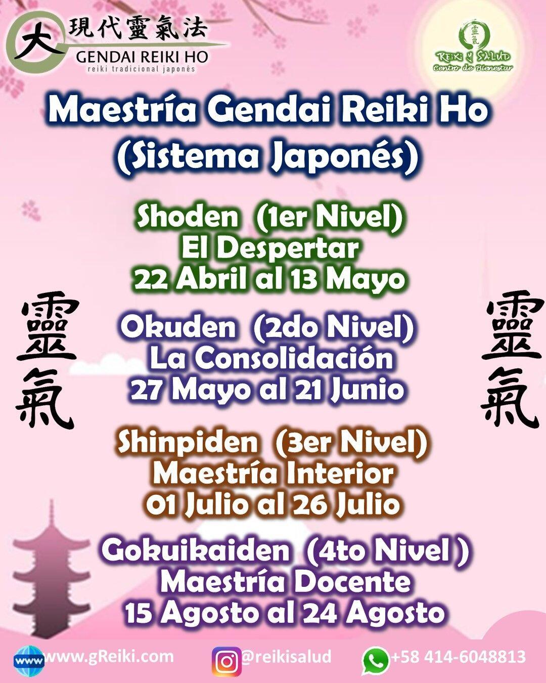 Con alegría quiero invitarte a que inicies el 2023, empoderándote de tu energía de salud y promover así tu bienestar, aprendiendo Usui Reiki Ryoho, con la escuela tradicional japonesa Gendai Reiki Ho, en Casa Reiki y Salud. Los cursos se dictan en forma continua, en la modalidad PRESENCIAL y SEMIPRESENCIAL, Maracaibo/Venezuela.😀El próximo 22 de Abril 2023 se inicia un nuevo ciclo formal del programa de formación con el sistema japonés, que te llevará a la Maestría Interior o Maestría Docente de esta hermosa práctica, con el aval internacional de la Gendai Reiki Network en Japón.🌞Cada Curso tiene el mismo formato, cinco encuentros, cuatro de forma PRESENCIAL/VIRTUAL vía TEAMS, en adición un encuentro para la sintonización y práctica/consultoría, honrando la tradición Japonesa.🌞 Reiki Ho es una terapia holística natural cuyo objetivo es el restablecimiento del equilibrio y la armonía en nuestro ser, promoviendo la sanación física, mental y emocional. Son jornadas vivenciales, donde revitalizaremos nuestra capacidad de sanación, aprenderemos las prácticas de meditación/autopurificación; y canalizar conscientemente energía sanadora de forma presencial y a la distancia, integrando las prácticas en nuestro día a día.Casa Reiki y Salud, comparte las técnicas de la Gendai Reiki Healing Association de Japón, con el respaldo internacional de la Gendai Reiki Network. Cursos dictados por Dino Pierini (@DinoPierini), Shihan de la escuela Gendai Reiki Ho desde el año 2008 y miembro de la Gendai Reiki Healing Association en Japón.Los cursos incluyen certificado y manuales IMPRESOS con RESPALDO INTERNACIONAL. Si estas interesado, te invito a registrarte en la página de Casa Reiki y Salud o utilizando el enlace del perfil: www.gReiki.com/calendarGracias, Gracias, Gracias, un abrazo de luz, Gassho, @DinoPierini🌐 www.gReiki.com#cursosmaracaibo #reiki #reikimaracaibo #reikivenezuela #gendaireikiho #reikisalud #reikizulia #sabiduriajaponesa