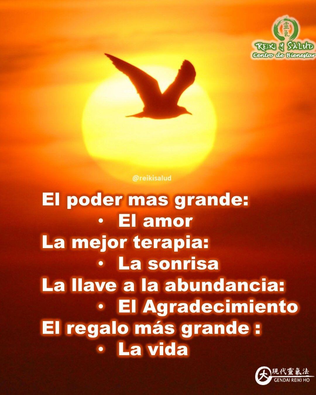 El poder más grande: El amor.La mejor terapia: La sonrisa.La llave de la abundancia: El Agradecimiento.El regalo más grande: La vida. Vivo cada día bajo estas afirmaciones y los principios de Reiki, compartiendo con mi familia y los que me rodean, enamorado de la vida y de lo que hago. Gracias, gracias, gracias, y un abrazo de luz a todos los que me han acompañado en mi camino de vida. Muchas sorpresas y proyectos que desarrollar.Con toda la certeza que, si lo CREES, lo CREAS, compartimos desde Casa Reiki y Salud, un abrazo de luz, con la confianza de que Dios está con nosotros y somos uno con la conciencia universal. Quiero invitarte a conocer la bella practica de Reiki Ho y mejorar tu conexión con la energía de la más alta vibración, de la más alta dimensión, de la energía más pura del universo; permitiendo que la energía de la creación, nos de lo que más necesitemos, promoviendo en nuestras vidas, salud y felicidad.️ Feliz viaje de auto descubrimiento y despertar.Contáctame al privado o vía whatsap/telegram al +58 414 6048813, si tienes alguna inquietud, deseas aprender Reiki en el futuro en nuestro centro terapéutico, Casa Reiki y Salud, en Maracaibo.Casa Reiki y Salud, una caricia para el alma, ampliando el circulo de luz, promoviendo una vida de felicidad y bienestar.Gracias, gracias, gracias, Námaste, @dinopieriniSi te gusta la publicación Compártela, COMENTA, Gracias, gracias gracias🌐Página WEB: www.gReiki.com#despertar #reikimaracaibo #reikizulia #reikivenezuela #reikisalud #totalcoherencia #reikisalud #smile #bienestar #reiki