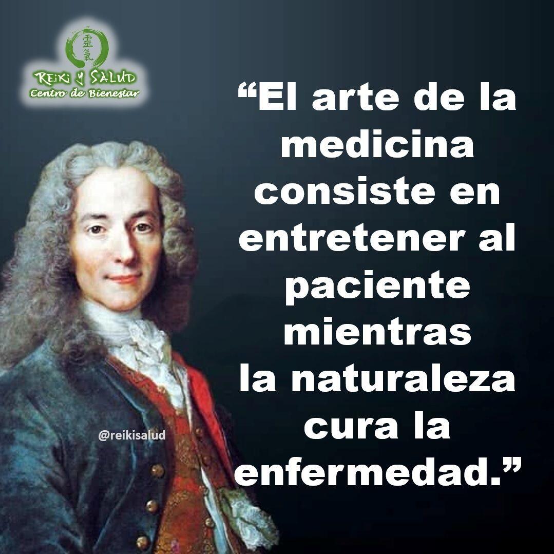 “El arte de la medicina consiste en entretener al paciente mientras la naturaleza cura la enfermedad.”, Voltaire. Increíble esto lo dijo François Marie Arouet filósofo y escritor francés, también conocido como Voltaire hace 300 años.No quiero irrespetar a nadie, de hecho, tengo mucho que agradecerle a la medicina convencional por ser instrumentos de Dios para salvar la vida de mi hijo, sin embargo, Yo sí creo que en el futuro de la medicina se debe enfocar en ayudar a la sanar Traumas ocasionados por accidentes principalmente y ayudar a prevenir todo lo demás, pero no con medicamentos, sino con una visión holística del ser, cuerpo físico, mental, emocional y espiritual.Si bien es cierto tenemos la capacidad de sanar todo lo que atraemos a nuestro campo, a veces necesitamos ayuda, entonces bienvenida la medicina convencional.Recuerda, debes desaprender y volver a reconectarte con tu esencia, permitiendo que tu cuerpo haga lo que sabe hacer de forma perfecta, SANAR.La medicina está volviendo a su esencia holística.️ Feliz viaje de auto descubrimiento y despertar.Con toda la certeza que, si lo CREES, lo CREAS, compartimos desde Casa Reiki y Salud, un abrazo de luz, con la confianza de que Dios está con nosotros y somos uno con la conciencia universal.Casa Reiki y Salud, una caricia para el alma, ampliando el circulo de luz, promoviendo una vida de felicidad y bienestar.Gracias, gracias, gracias, Namaste, @dinopierini️ Comparte esta publicación con quien te vino a la mente cuando la leíste., Gracias, gracias gracias🌐 Página WEB: www.gReiki.com#despertar #reikimaracaibo #reikizulia #reikivenezuela #reikisalud #totalcoherencia #reikisalud #smile #bienestar #reiki