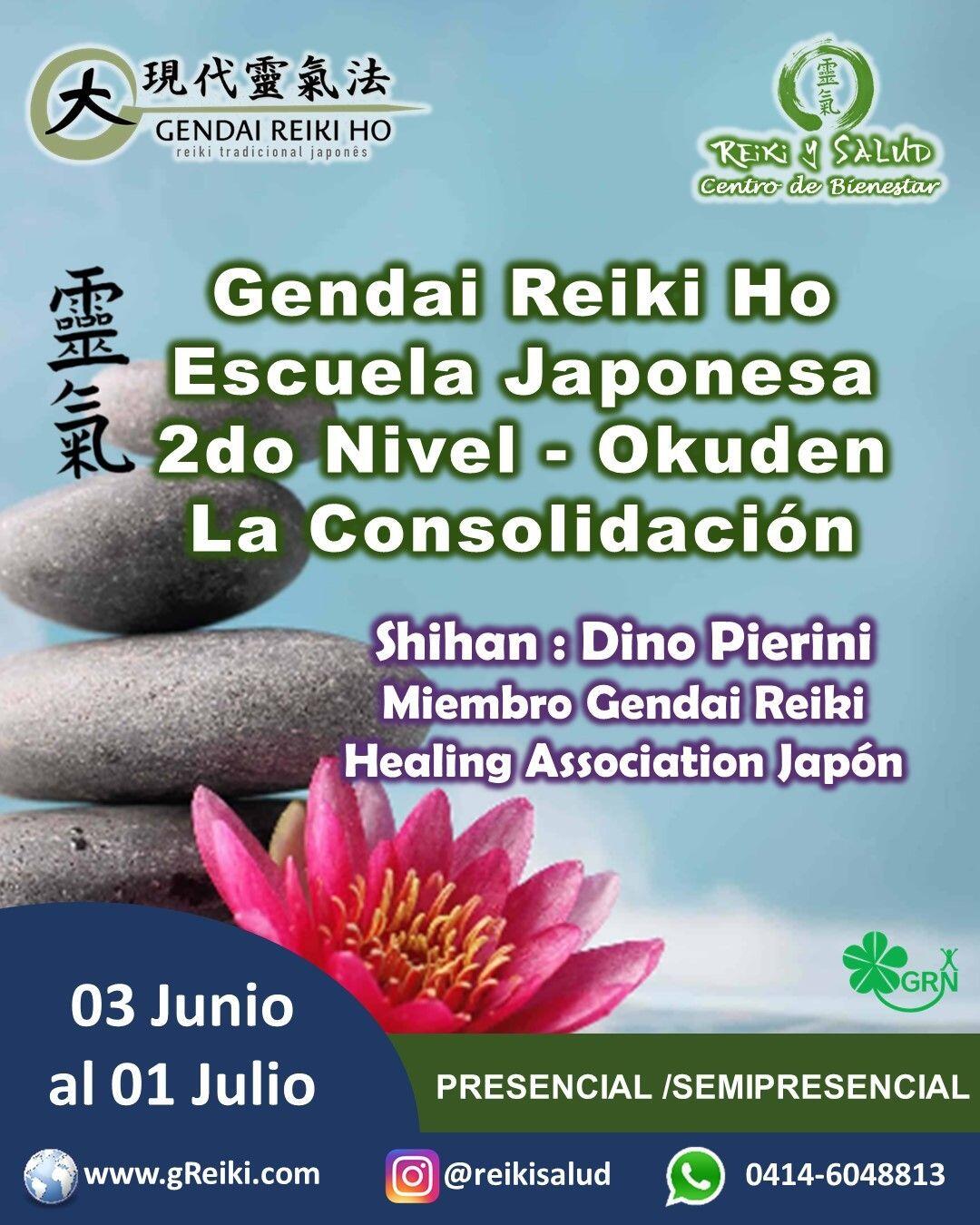 Con Alegría los invito a consolidarse como practicantes y terapeutas de Gendai Reiki Ho.️Consolidate en este año 2023 como practicante, reforzando tu capacidad de autosanar en comunión humilde y sublime con Dios.️El próximo Sábado 03 de Junio, se inicia nuevamente el curso de Reiki Tradicional Japonés, Nivel II – OKUDEN – La Consolidación, de la escuela Gendai Reiki Ho, en Casa Reiki y Salud, en las modalidades PRESENCIAL y SEMIPRESENCIAL. CUPOS LIMITADOS.Dirigido a practicantes de la escuela Gendai Reiki Ho, con nivel Shoden (Nivel I), que quieran continuar el proceso de expansión de conciencia, mejorar la calidad, potenciar la capacidad de sanación a través del tiempo y espacio; y fortalecer el poder de canalización de la energía, utilizando nuevas técnicas y el uso de tres símbolos/kotodamas.Serán jornadas vivenciales, y durante cinco encuentros, seguiremos promoviendo nuestro balance y armonía, buscando fortalecer nuestro estado salud, abundancia y felicidad.Esquema de trabajo y horario: Cuatro (4) Sábados de 3 pm a 7:15 pm, en Casa Reiki y Salud (PRESENCIAL), compartidas a través de la plataforma Zoom y serán grabadas con acceso a las mismas por cinco días continuos, de manera de facilitar el acceso en caso de disponibilidad de tiempo o problemas de conexión ese día. Seguimiento durante la semana a todos los participantes vía Whatsaap. Un quinto encuentro Presencial para la iniciación y práctica, de forma personalizada. La cita para los que se encuentren en Maracaibo será el 01 de Julio en la sede principal de Casa Reiki y Salud en Maracaibo.Se entrega certificado y manuales impresos avalados por la Gendai Reiki Healing Association en Japón.Registro: en www.gReiki.com o utilizando enlace del perfil.Escríbeme al WhatsApp +584146048813, o regístrate utilizando el enlace.INVERSIÓN: 75 $Gracias, Gracias, Gracias, un abrazo de luz, @dinopierini#reikiusui #reikivenezuela #reikimaracaibo #reikisalud