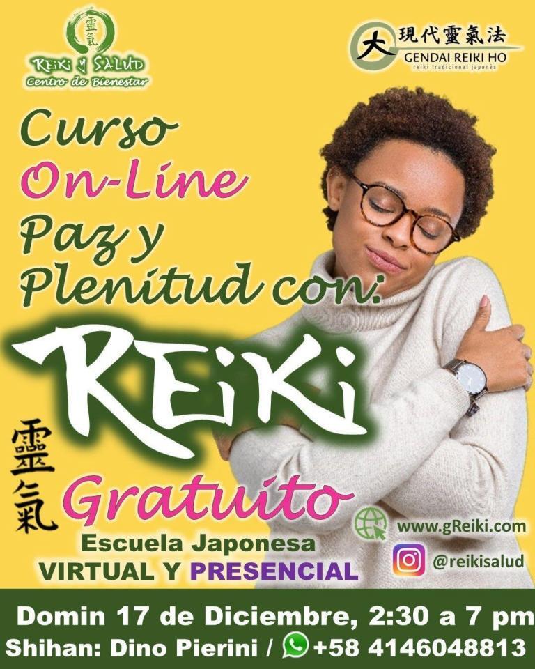 17 de Diciembre, Curso gratuito On-Line, «Paz y Plenitud con Reiki», con el respaldo de…