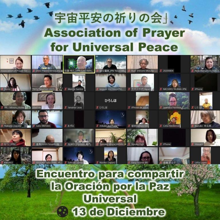 Maravilloso encuentro en Oración por la Paz Universal, junto a 140 compañeros del mundo