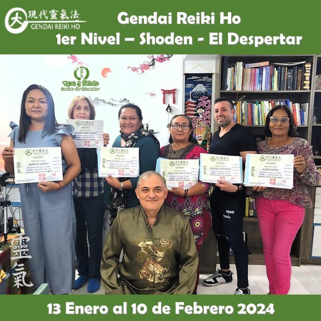 Shoden 10 de Febrero 2024 No 2 Hoy celebro seis (6) nuevos practicantes de Gendai Reiki Ho, que iniciaron el camino de Shoden, el 13 de Enero y finalizamos el primer escalon el pasado 10 de Febrero, con año nuevo Lunar, maravilloso.