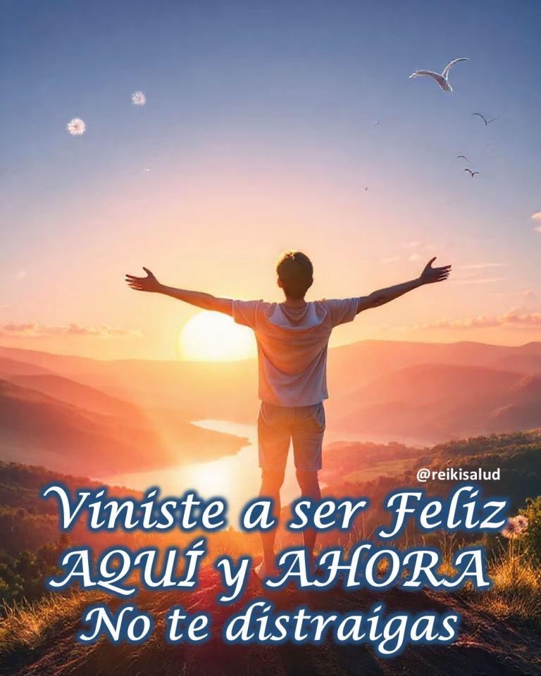 Viniste a ser FELIZ, AQUÍ y AHORA, no te distraigas.