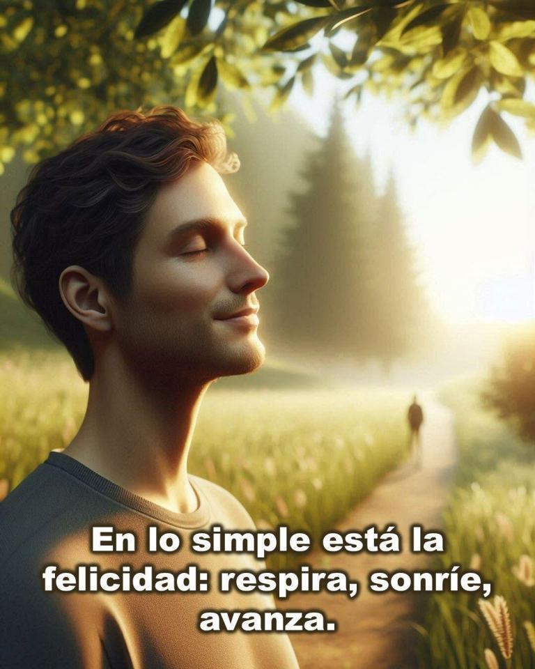 En lo simple está la felicidad: respira, sonríe, avanza.
