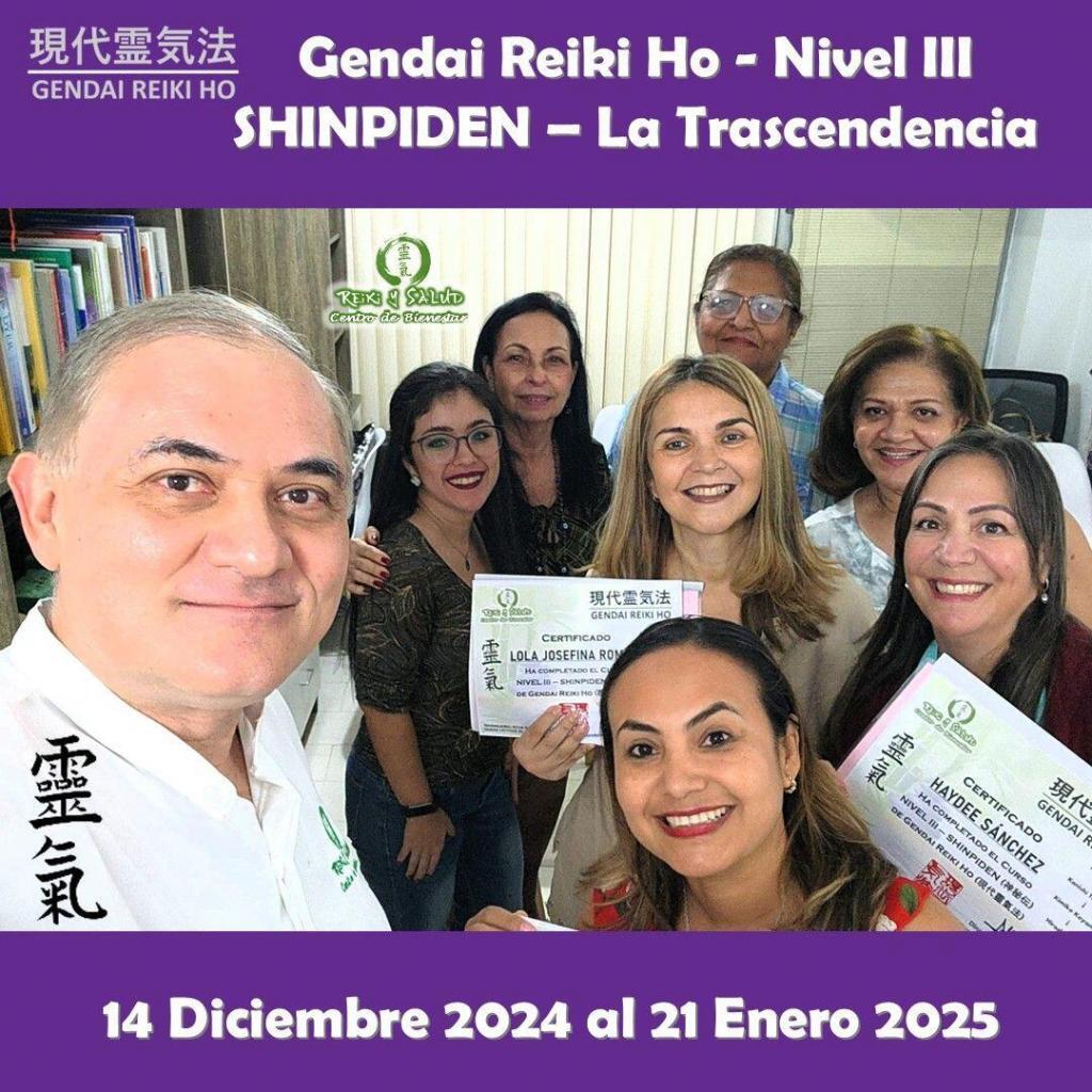 Shinpiden 21 Enero 2025 No 2 1 Hoy Celebro tres (3) nuevos Certificados en Shinpiden (3er Nivel) de Gendai Reiki Ho, recibidos por Alicia Monterrosa, Haydee Sánchez, Lola Josefina Roman