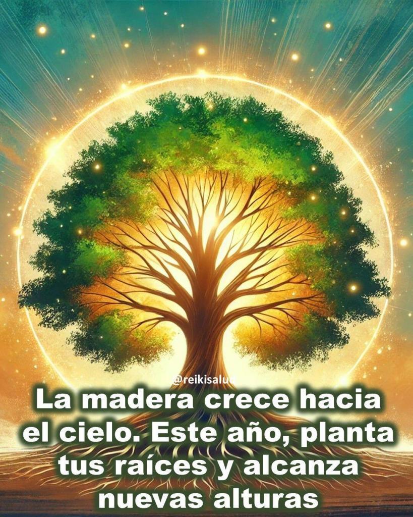 La madera crece hacia el cielo. Este ano planta tus raices y alcanza nuevas alturas La madera crece hacia el cielo. Este año, planta tus raíces y alcanza nuevas alturas.