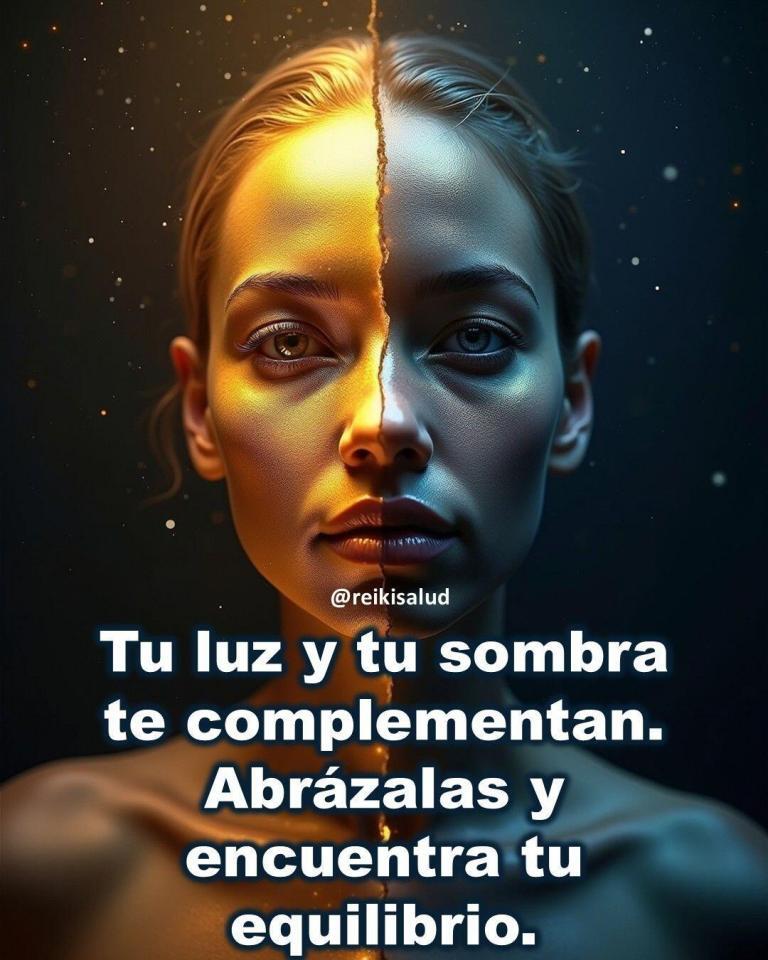 Tu luz y tu sombra te complementan. Abrázalas y encuentra tu equilibrio.