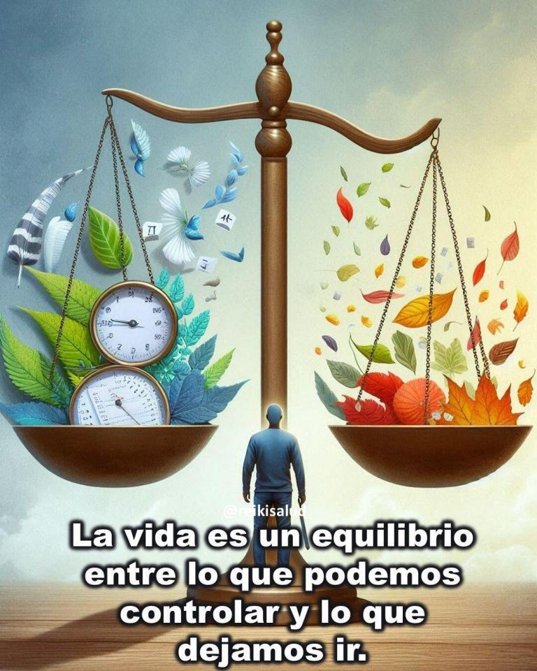 La vida es un equilibrio entre lo que podemos controlar y lo que dejamos ir.