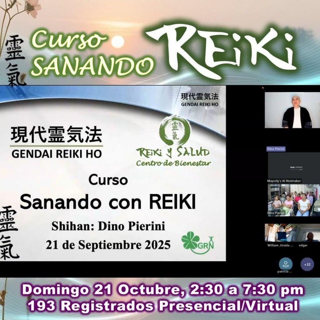 Sanando con Reiki 21 Septiembre 2026 No 1 Grabación del exitoso encuentro en el Curso Sanando con Reiki el pasado 21 de Septiembre en Reiki y Salud.