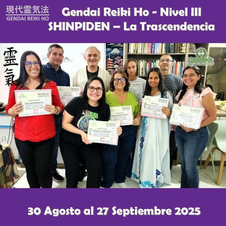 Hoy Celebro ocho (8) nuevos Certificados en Shinpiden (3er Nivel) de Gendai Reiki Ho en…
