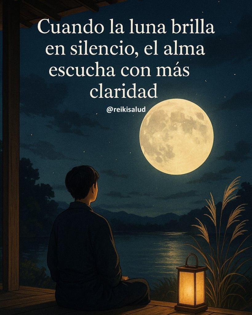 Cuando la luna brilla en silencio el alma escucha con mas claridad Cuando la luna brilla en silencio, el alma escucha con más claridad. Feliz día de contemplación de la Luna.