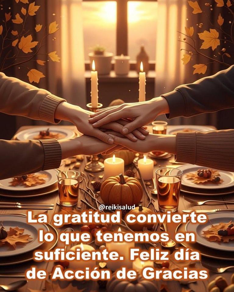 La gratitud convierte lo que tenemos en suficiente. Feliz día de Acción de Gracias