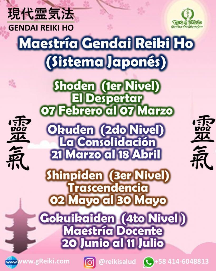 Maestria Gendai Reiki Ho 07 Febrero 2025 1 Este año 2026, empoderate de tu energía, salud y bienestar aprendiendo Usui Reiki Ryoho, con la escuela tradicional japonesa Gendai Reiki Ho, en Casa Reiki y Salud.