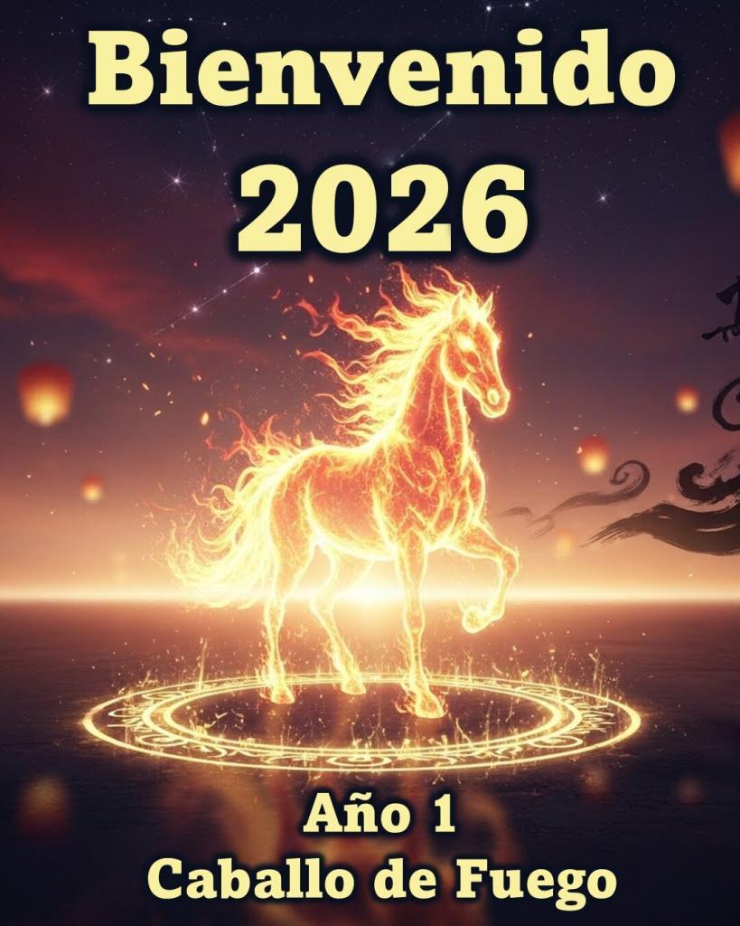 Bienvenido 2026 Ano 1 Caballo de Fuego Feliz Año 2026, Año 1, Caballo de Fuego ¿Sabes lo que representa para ti?