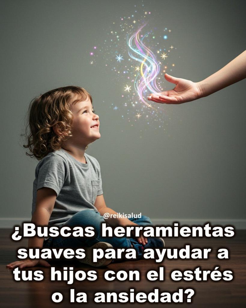 ¿Buscas herramientas suaves para ayudar a tus hijos con el estrés o la ansiedad? Reiki para Niños: Calma y Equilibrio desde la Infancia. 9 Buscas herramientas suaves para ayudar a tus hijos con el estres o la ansiedad ¿Buscas herramientas suaves para ayudar a tus hijos con el estrés o la ansiedad? Reiki para Niños: Calma y Equilibrio desde la Infancia.