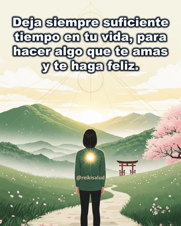 Deja siempre suficiente tiempo en tu vida, para hacer algo que te haga feliz, que…