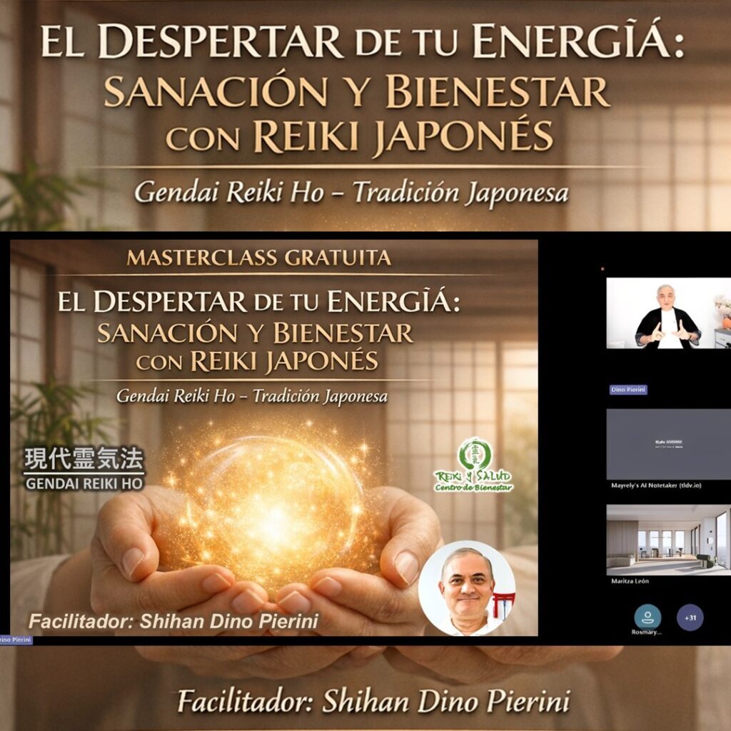 Masterclass Gratuita – El Despertar de tu Energia Sanacion y Bienestar con Reiki Japones 1 Agradecido y emocionado por el compartir del Masterclass – El Despertar de tu Energía: Sanación y Bienestar con Reiki Japonés desde Casa Reiki, el pasado Domingo 18 de Enero 2026