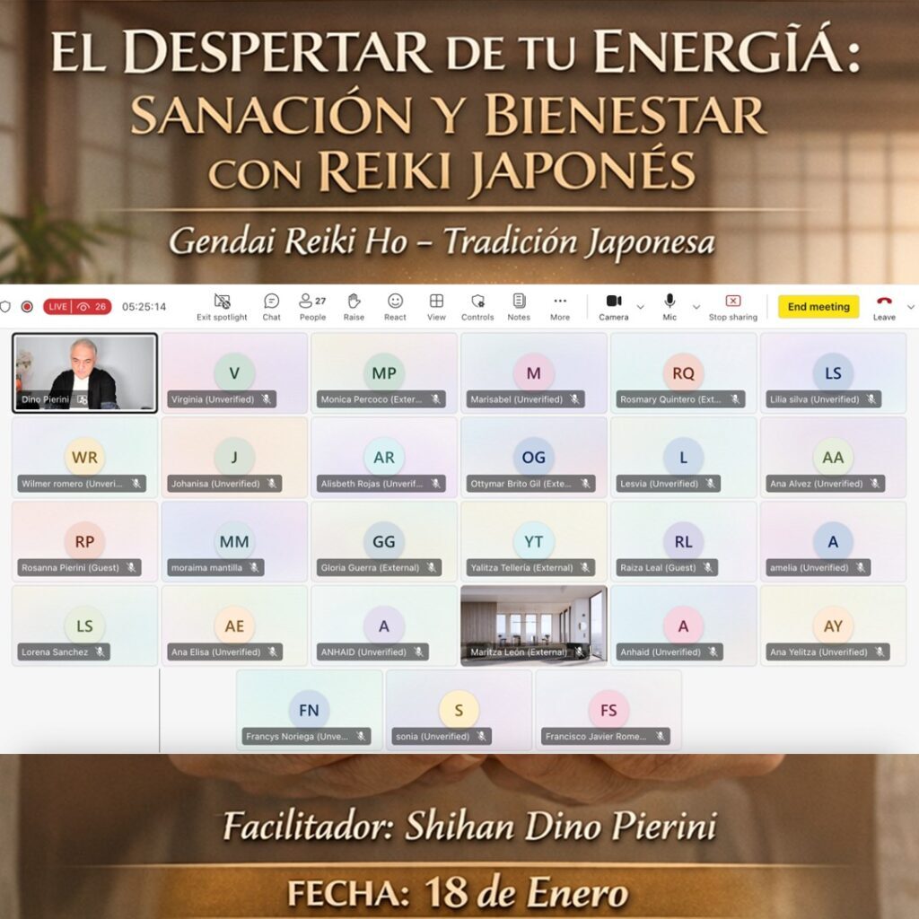 Masterclass Gratuita – El Despertar de tu Energia Sanacion y Bienestar con Reiki Japones 3 Agradecido y emocionado por el compartir del Masterclass – El Despertar de tu Energía: Sanación y Bienestar con Reiki Japonés desde Casa Reiki, el pasado Domingo 18 de Enero 2026