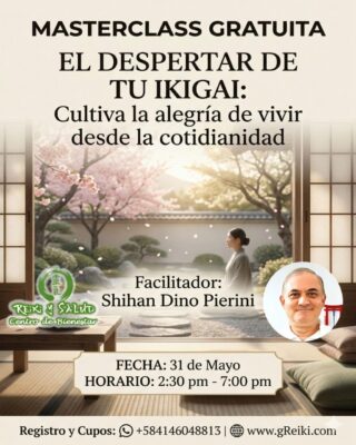 Masterclass gratuita El despertar de tu IKIGAI - Cultiva la alegría de vivir desde la cotidianidad